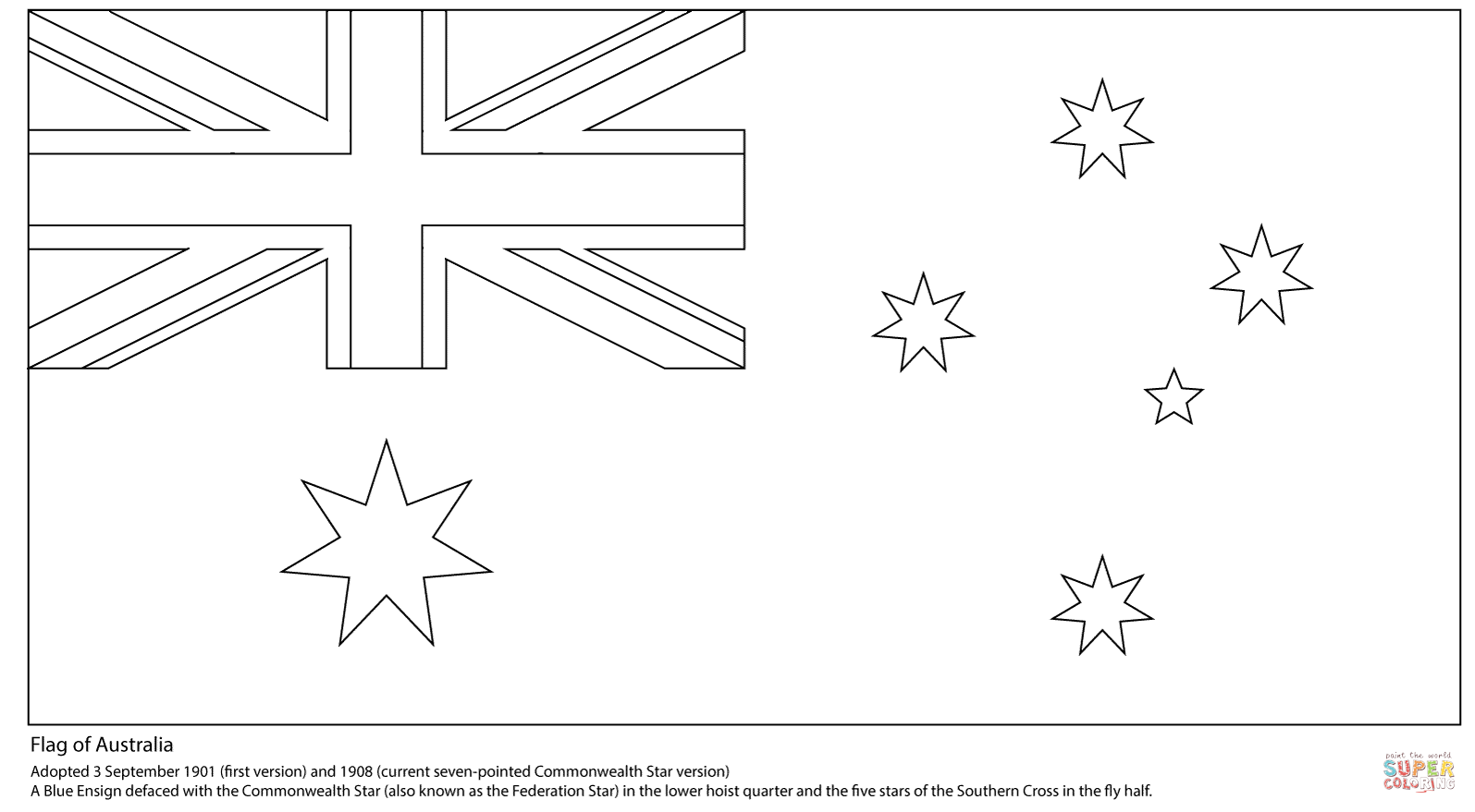 Australian flag coloring page free printable coloring pages