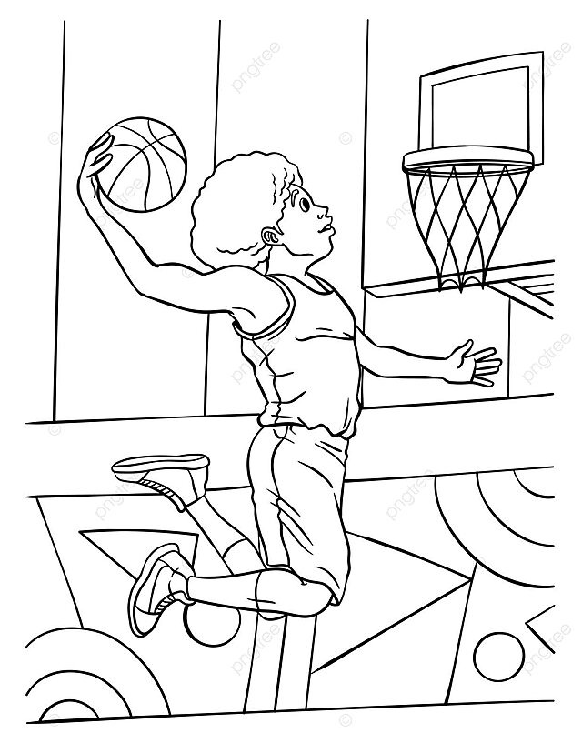 Dibujo de pãgina para colorear baloncto niãos jugador deporte contorno vector png dibujos dibujo de baloncto dibujo de anillo dibujo infantil png y vector para dcargar gratis