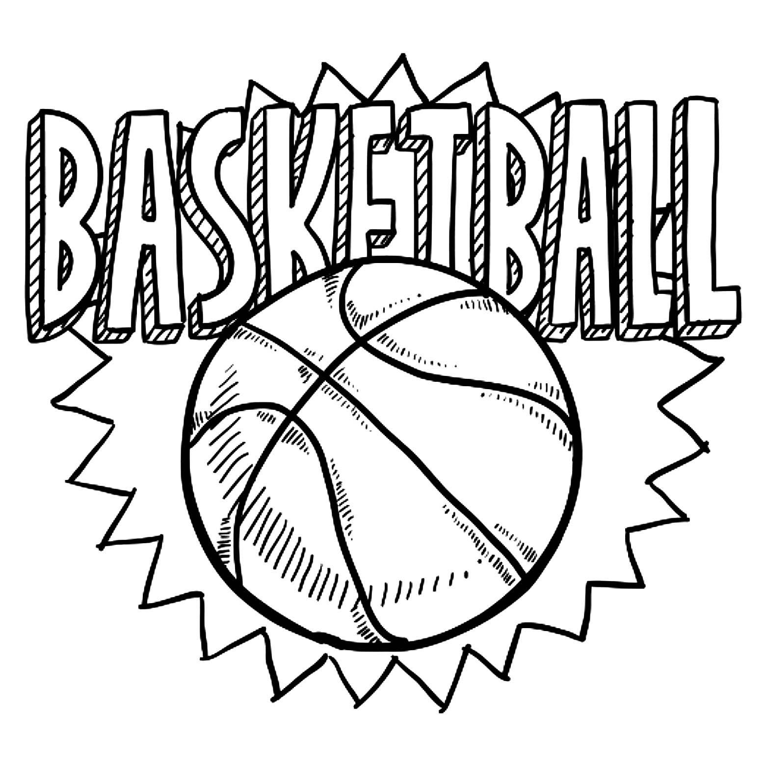 Imagen de baloncesto para descargar y colorear