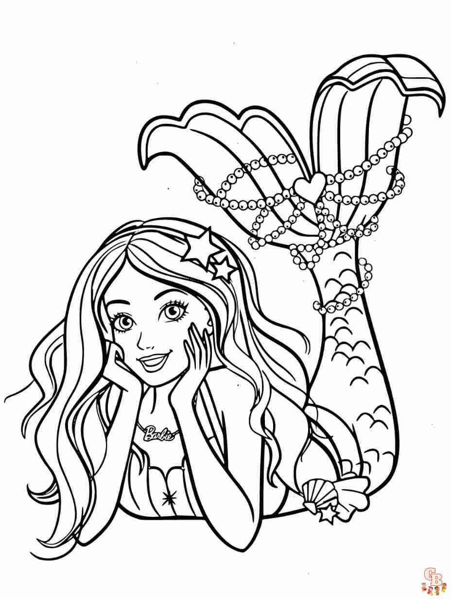 Printable mermaid coloring pages for kids