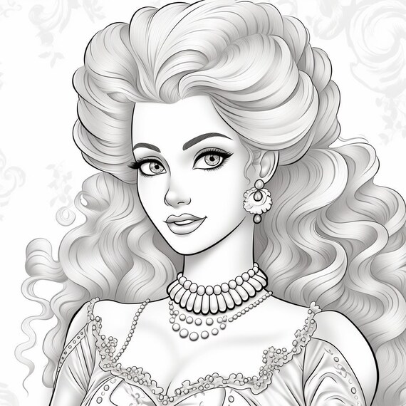 Barbie digital coloring page