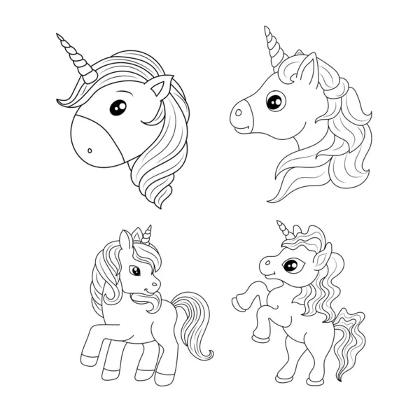 Unicorn line drawing vector images