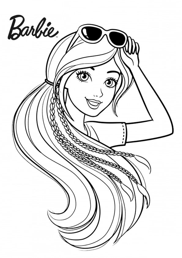 Barbie with logo coloring page
