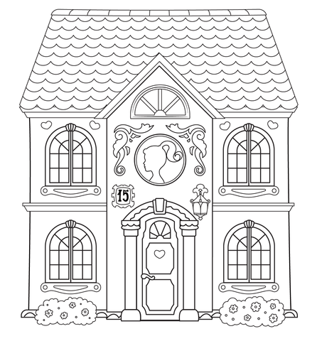 Barbie house coloring page free printable coloring pages