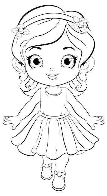 Barbie coloring pages vectors illustrations for free download