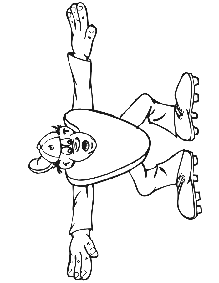 Printable baseball umpire coloring page calling safe