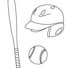 Baseball equipment coloring pages