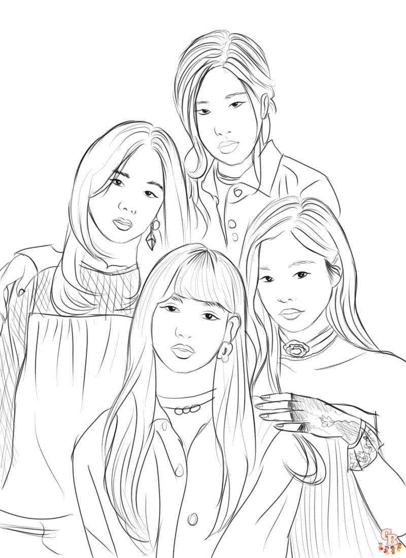 Enjoy coloring your favorite blackpink members with blackpink coloring pages