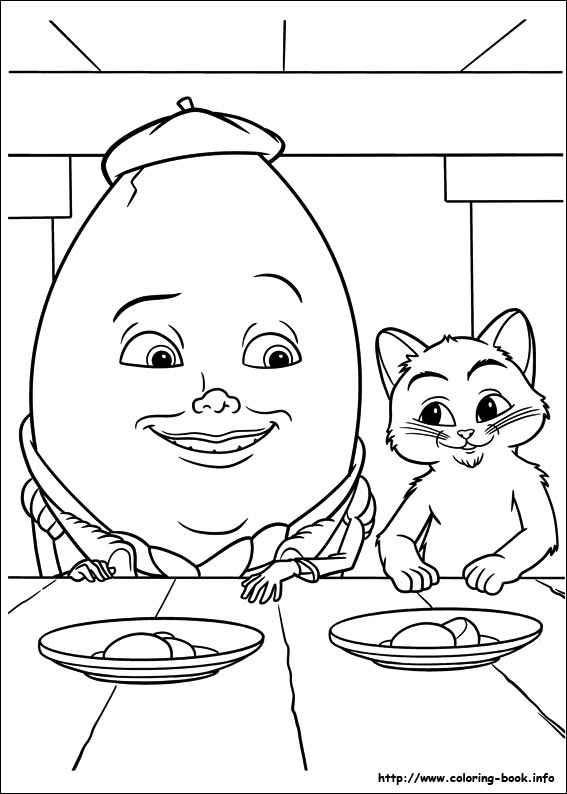 Puss in boots coloring picture