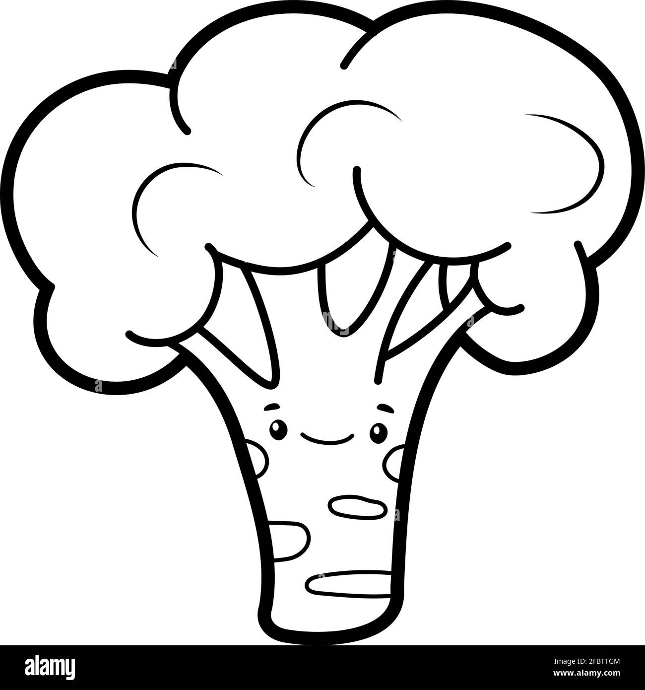 Coloring book or page for kids broccoli black and white vector illustration stock vector image art