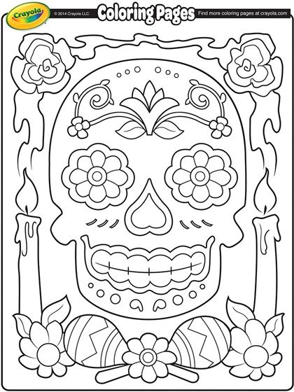 Dia de los muertos coloring page crayola coloring pag coloring pag skull coloring pag