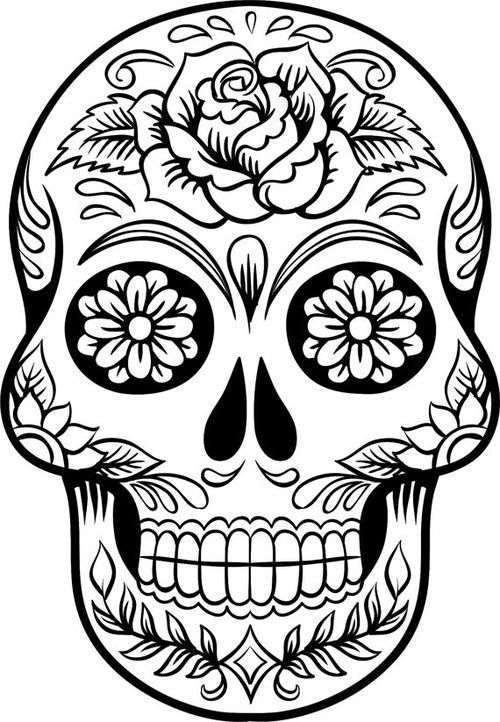 Sugar skull coloring pag