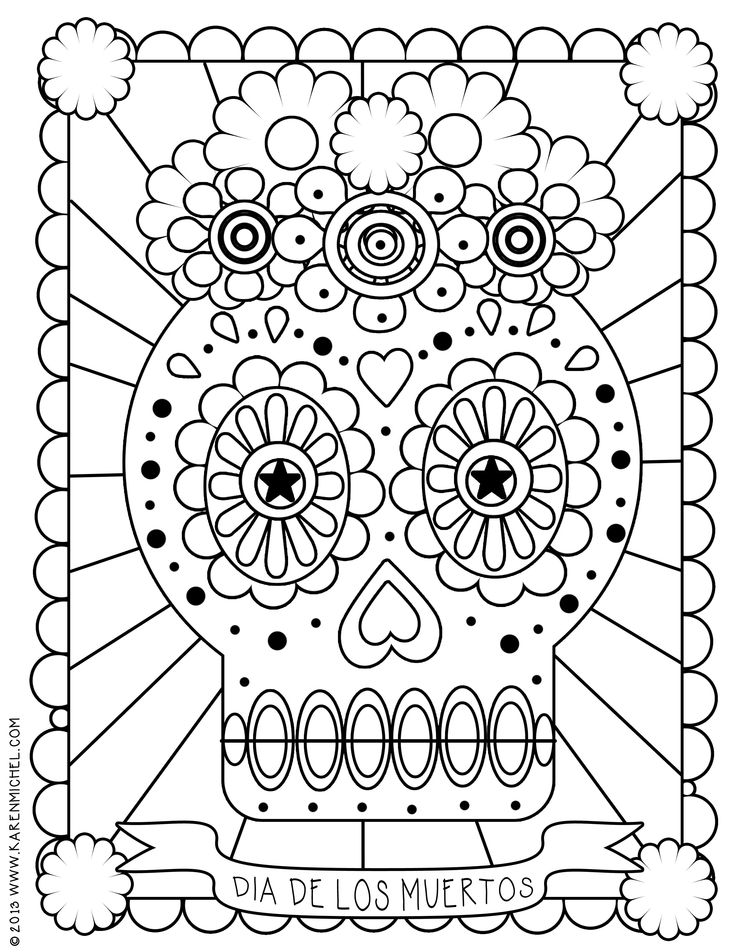 Calavera coloring page dia de los muertos calaveras para colorear dia de muertos