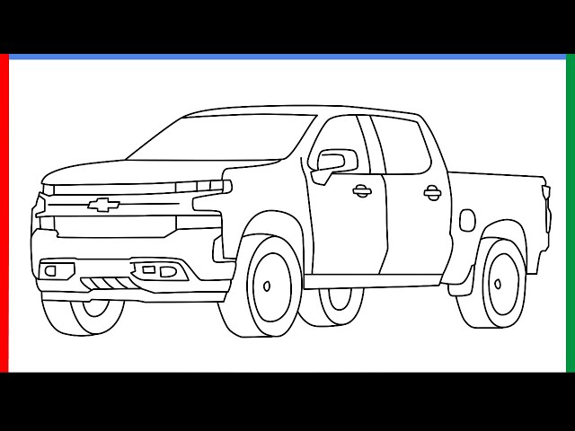 How to draw chevrolet silverado step by step for beginners