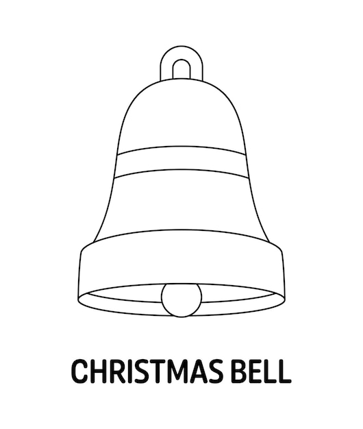 Premium vector coloring page with christmas bell for kids