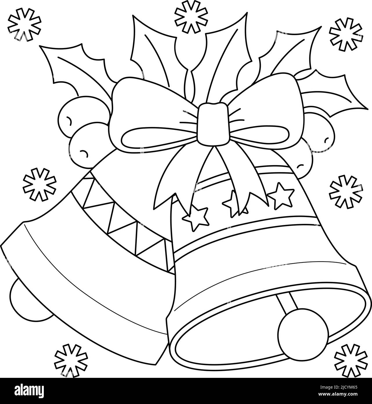 Pãgina para niãos de christmas bell coloring imagen vector de stock