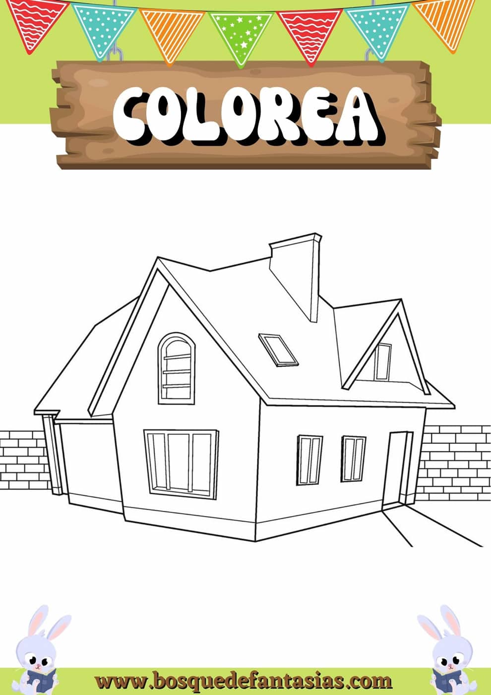 Dibujos de casas para niãos para colorear e imprimir