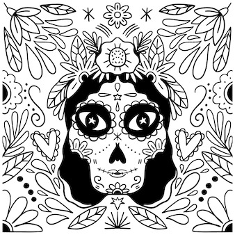 Pãgina vector e ilustracion de catrina para dcargar gratis