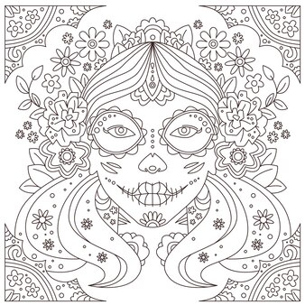 Pãgina imãgen de dibujos colorear dia muertos