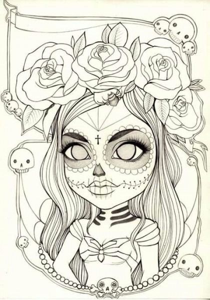 Dibujos para colorear de calaveras y catrinas skull coloring pages adult coloring pages adult coloring