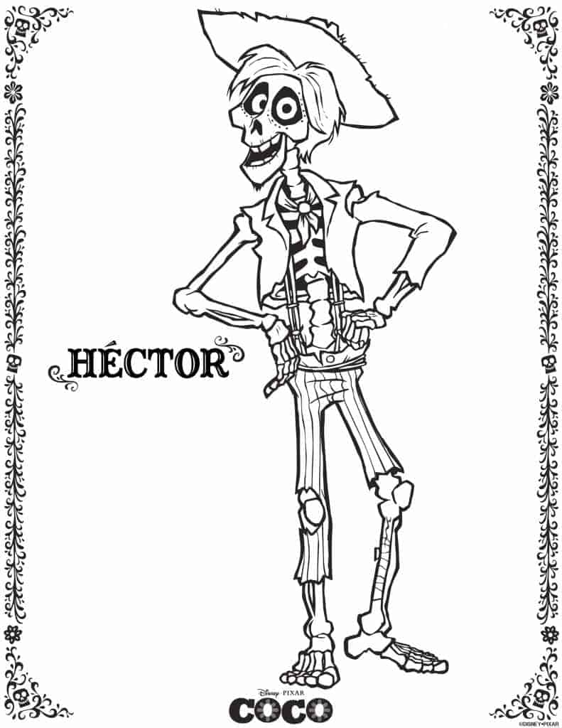 Free printable pixar coco coloring pages