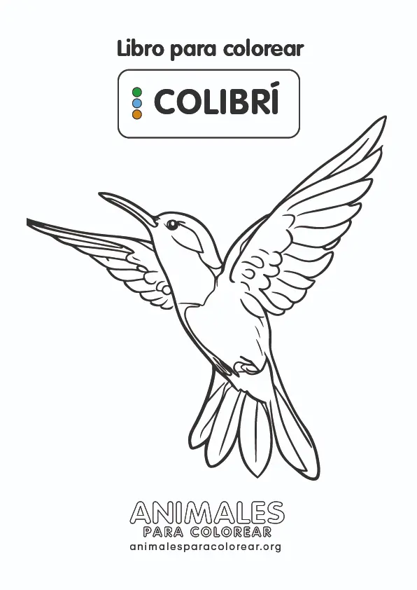 Colibrães para colorear descarga e imprime gratis