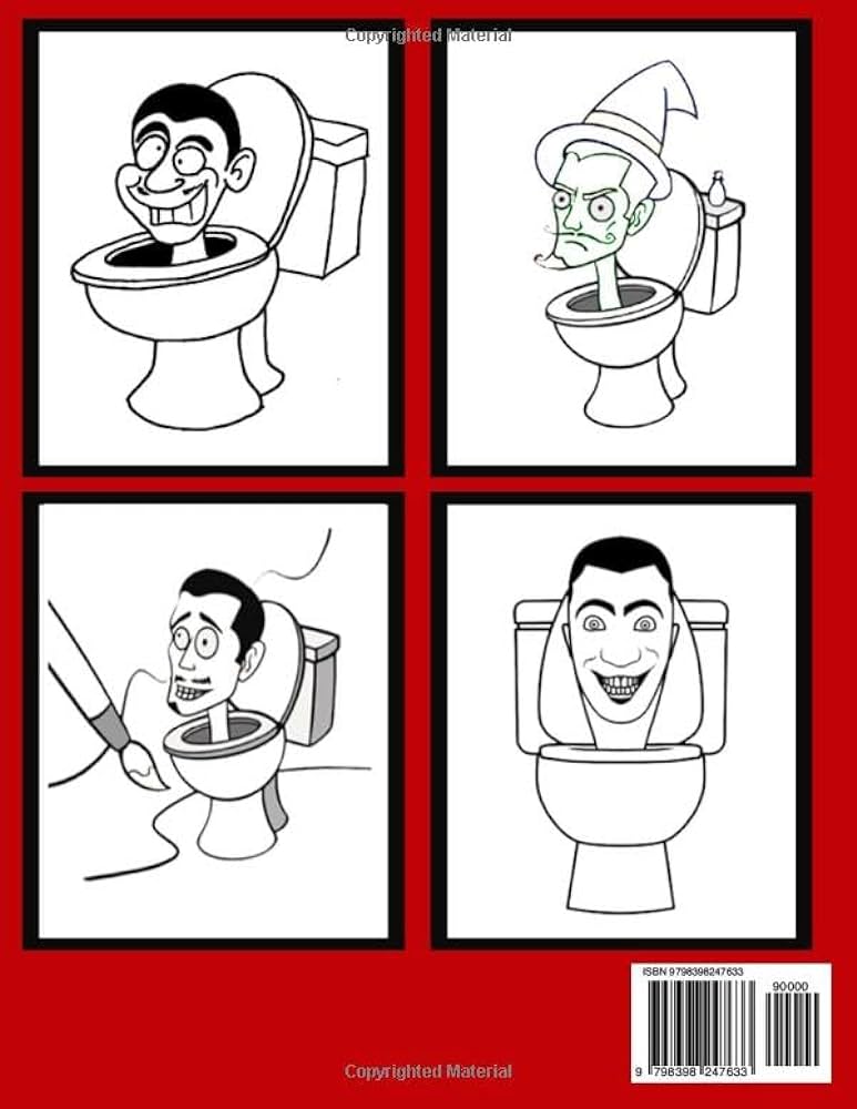 Skibidi toilet coloring book amazing coloring pages for kids adults with high cute skibidi