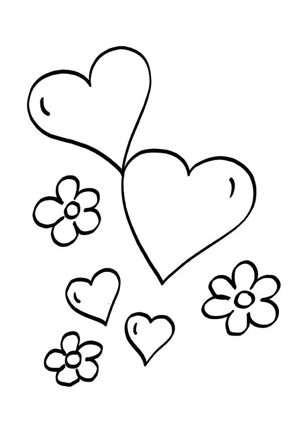 Corazones y flores dibujo para colorear e imprimir dibujos para colorear faciles corazon para colorear dibujos fãciles