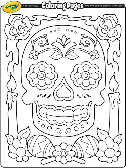 Dia de los muertos coloring page