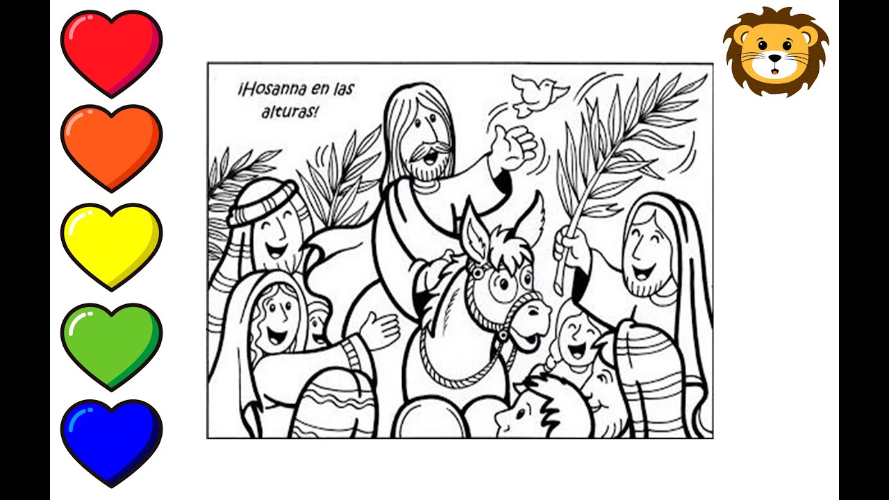 Dibujo de jesus en domingo de ramos