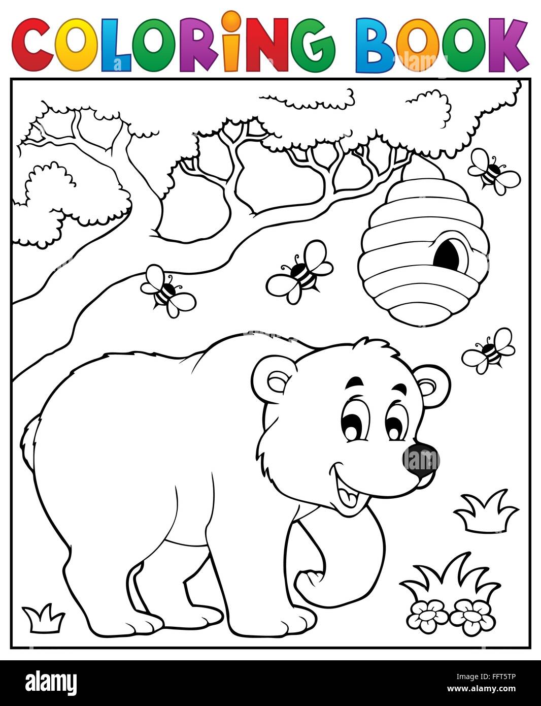 Coloring book bear theme