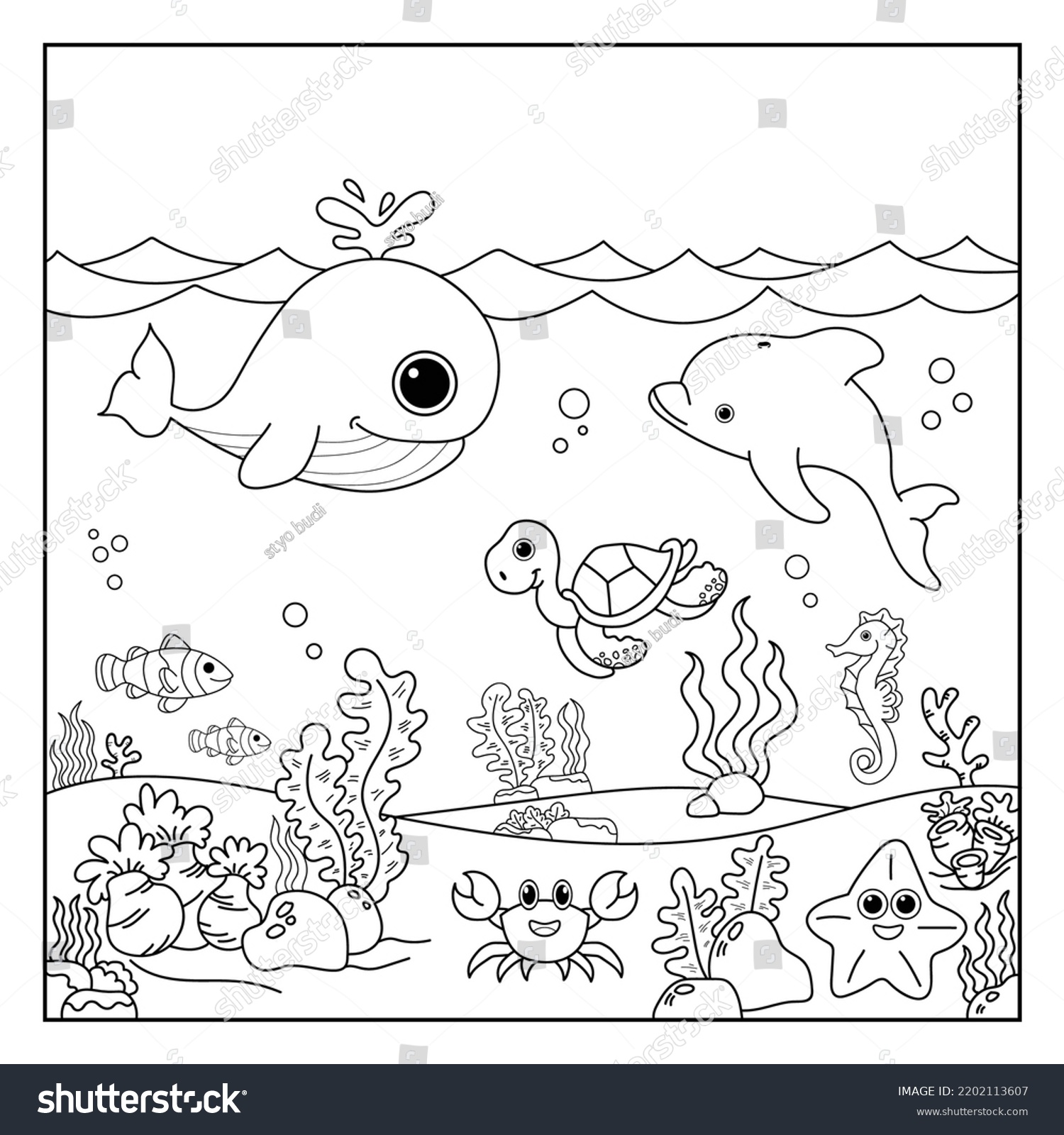 Ocean coloring page images stock photos d objects vectors