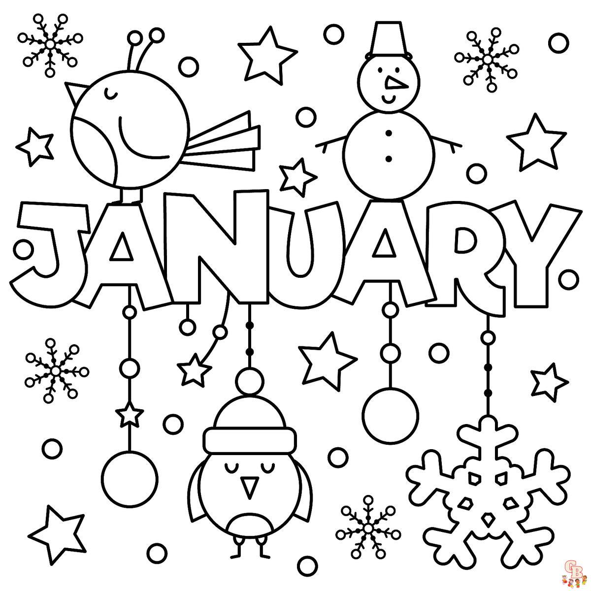 Fun january coloring pages for kids