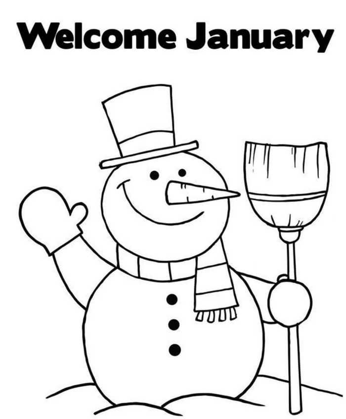 January coloring pag printable pdf