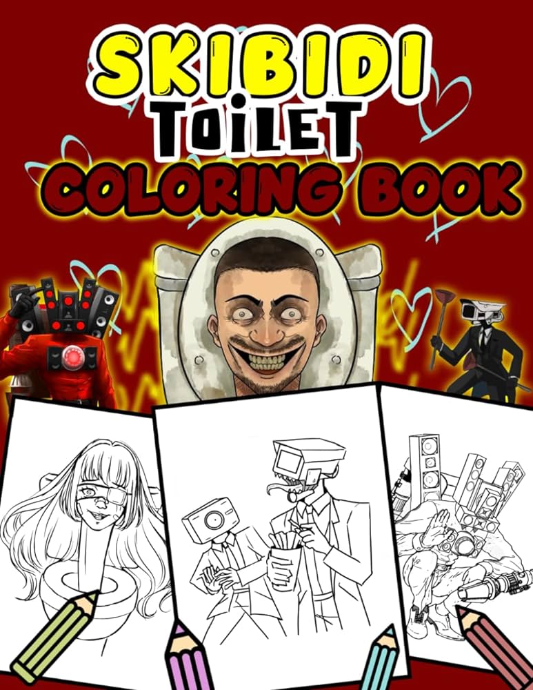 Skibidi toilet coloring book an amazing coloring pag with lots of great quality imag for cameraman speakerman for kids children teens skibidi man titan libros