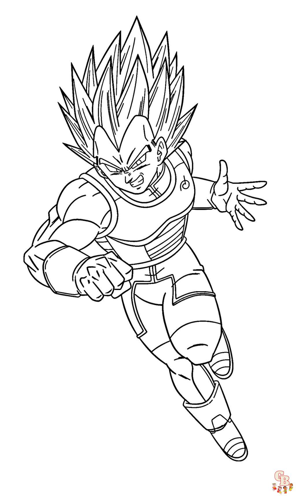 Da rienda suelta a tu creatividad con vegeta dragon ball z coloring pages