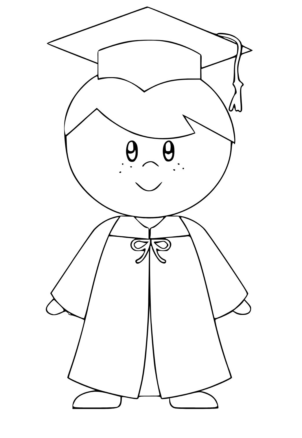 Free printable graduation easy coloring page for adults and kids