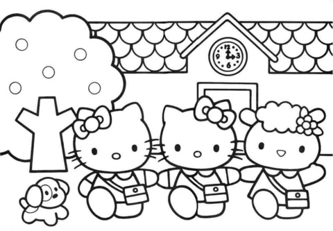 Dibujo de los amigos de hello kitty para colorear dibujos para colorear imprimir gratis