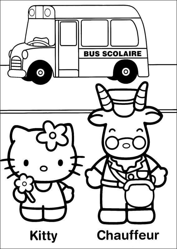 Coloriage hello kitty et son ami cornu