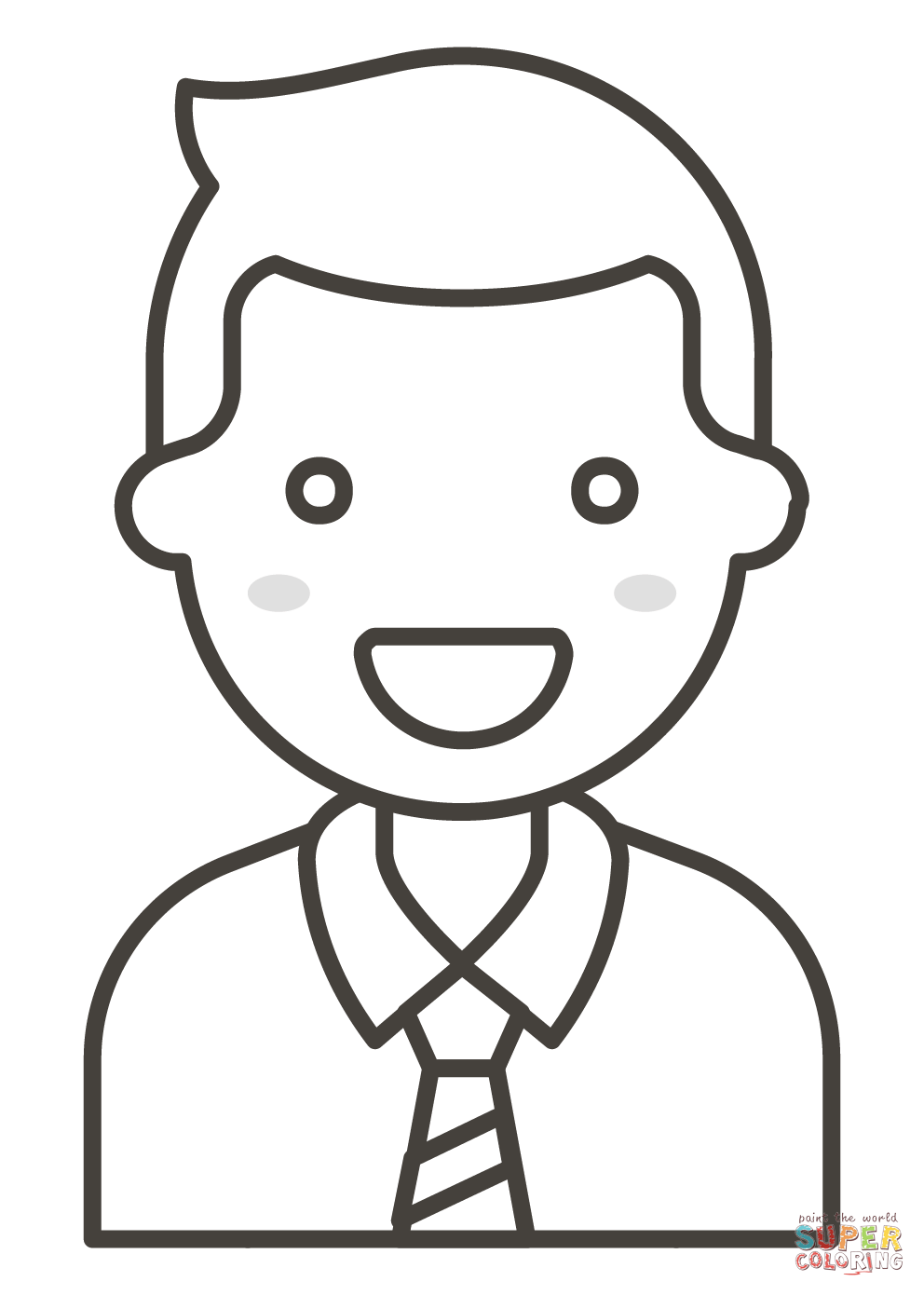 Man office worker coloring page free printable coloring pages