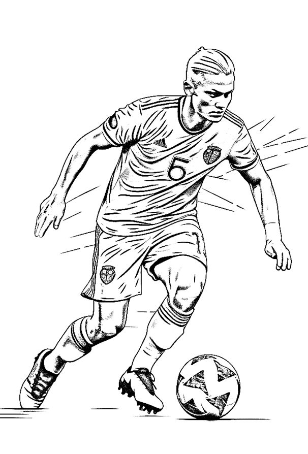 Dibujo de haaland para colorear dibujo del jugador de fãºtbol noruego del manchter city erliâ futbol para colorear dibujo jugador de fãºtbol dibujos de futbol