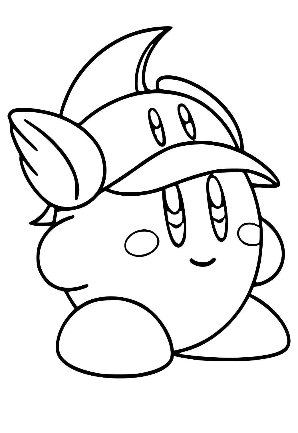 Free printable kirby cute coloring page for adults and kids