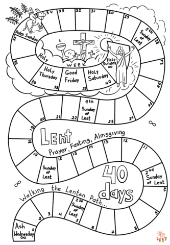 Free lent coloring pages for kids