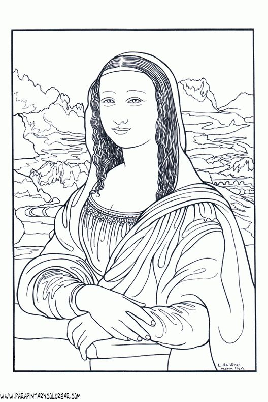 Para colorear da vinci art coloring pages famous art