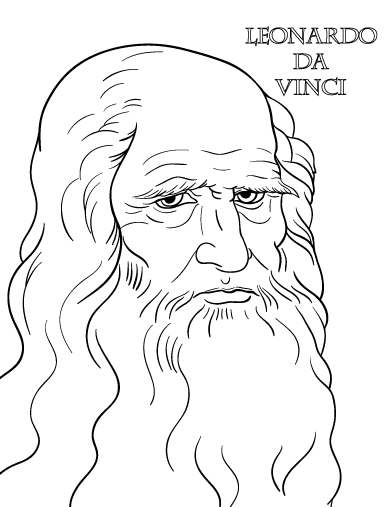 Free leonardo da vinci coloring page