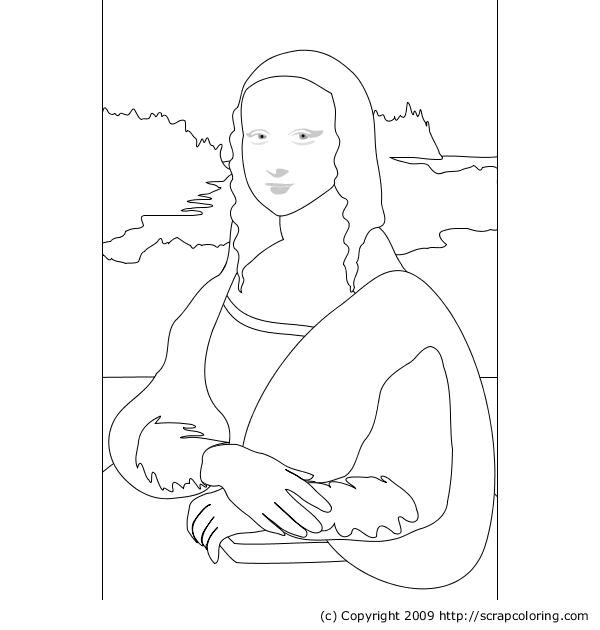 Mona lisa la joconde dessin leonard de vinci coloriage