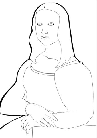 Mona lisa by leonardo da vince coloring page from leonardo da vinci category select from printable câ mona lisa drawing children sketch pablo picasso art