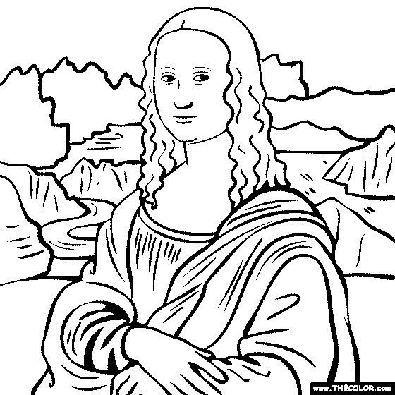 Free coloring page of leonardo da vinci painting