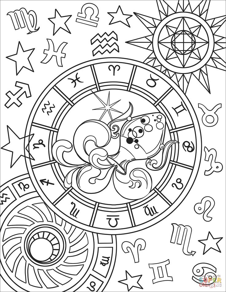 Aquarius zodiac sign super coloring zodiac signs colors witch coloring pag coloring pag