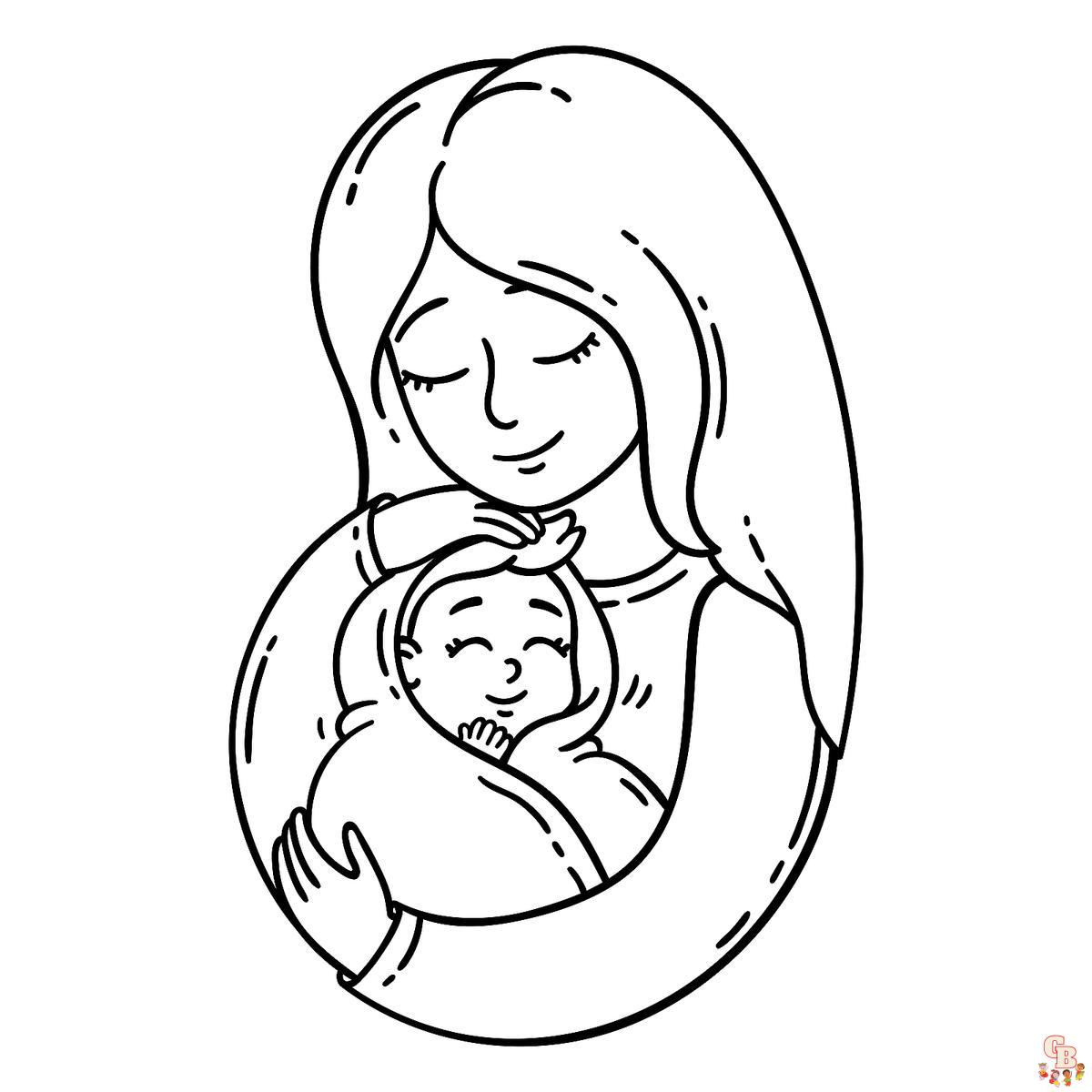 Enjoy some relaxing time with mommy coloring pages